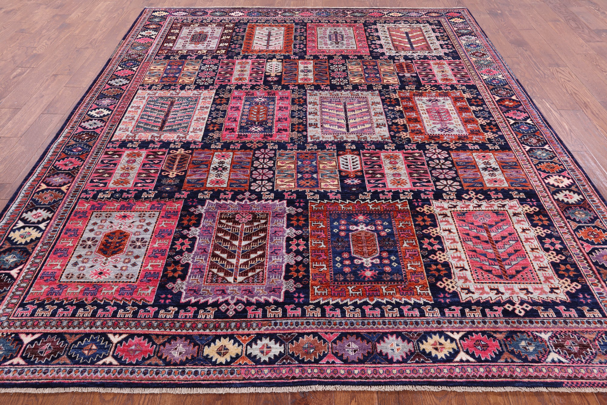 Blue Persian Fine Serapi Handmade Wool Rug - 8' 4" X 9' 8" - Golden Nile