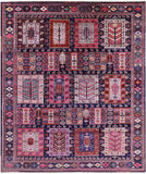 Blue Persian Fine Serapi Handmade Wool Rug - 8' 4" X 9' 8" - Golden Nile
