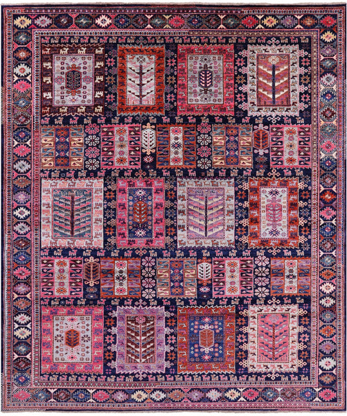 Blue Persian Fine Serapi Handmade Wool Rug - 8' 4" X 9' 8" - Golden Nile