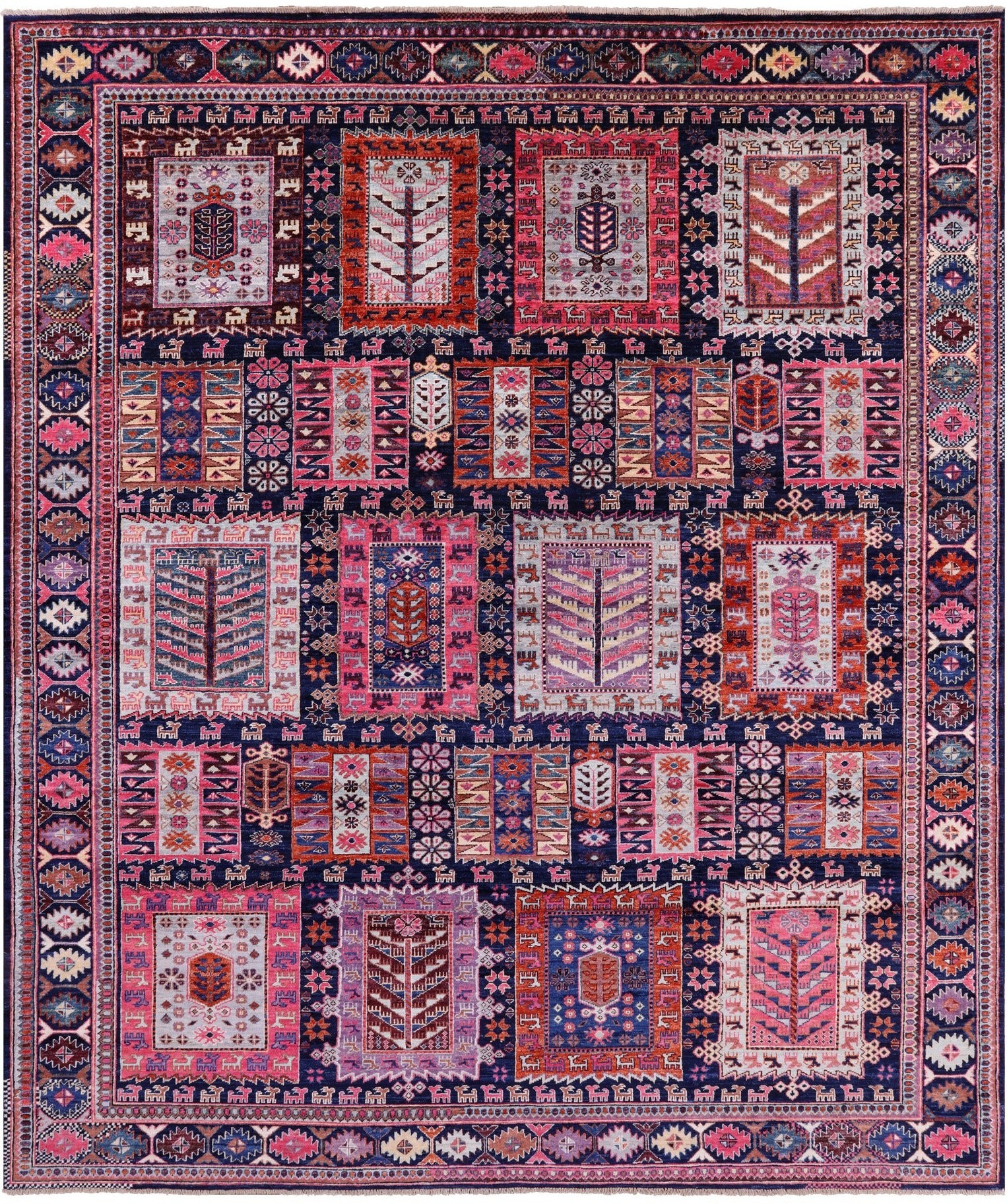 Blue Persian Fine Serapi Handmade Wool Rug - 8' 4" X 9' 8" - Golden Nile