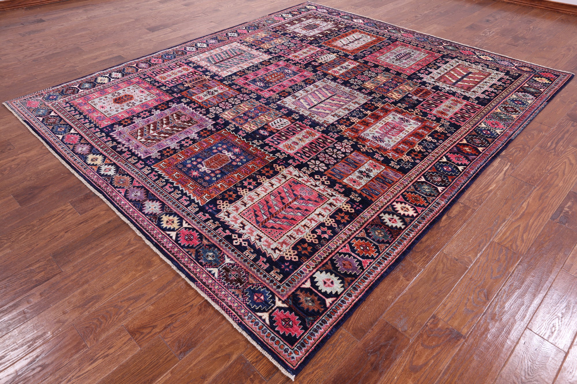 Blue Persian Fine Serapi Handmade Wool Rug - 8' 4" X 9' 8" - Golden Nile
