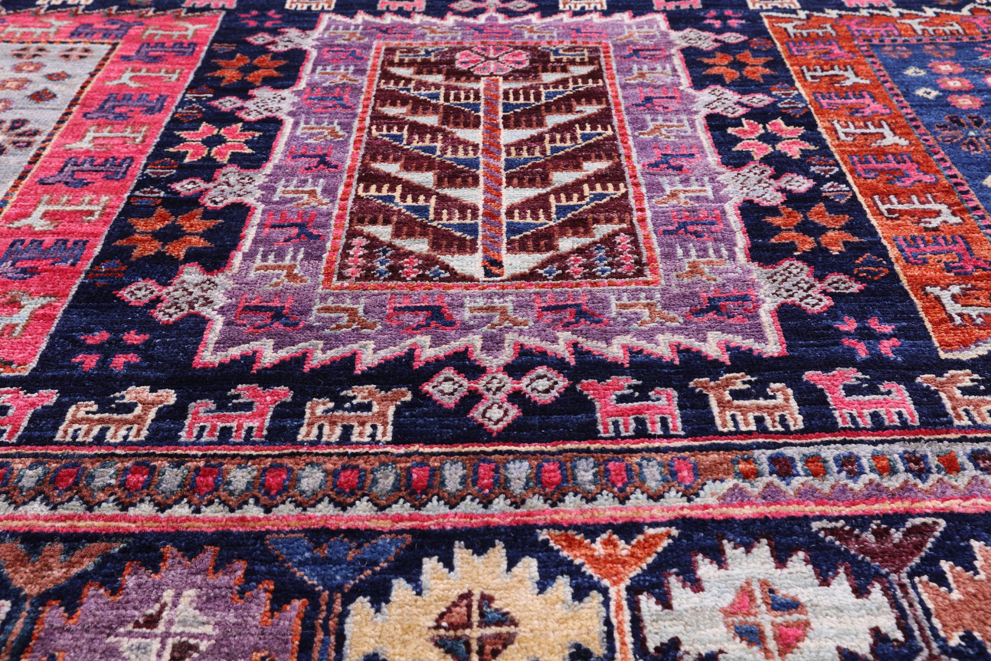 Blue Persian Fine Serapi Handmade Wool Rug - 8' 4" X 9' 8" - Golden Nile