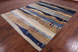 Tribal Persian Gabbeh Hand Knotted Wool Rug - 8' 1" X 9' 8" - Golden Nile
