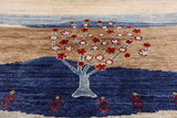 Tribal Persian Gabbeh Hand Knotted Wool Rug - 8' 1" X 9' 8" - Golden Nile