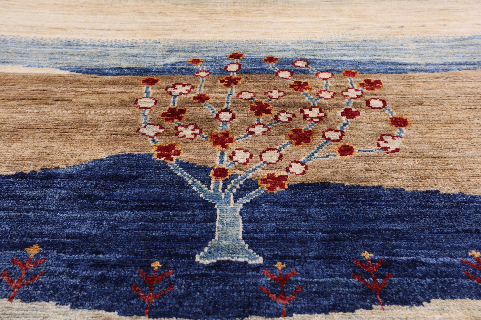 Tribal Persian Gabbeh Hand Knotted Wool Rug - 8' 1" X 9' 8" - Golden Nile