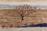 Tribal Persian Gabbeh Hand Knotted Wool Rug - 8' 1" X 9' 8" - Golden Nile