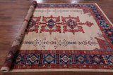 Ivory Persian Fine Serapi Handmade Wool Rug - 7' 9" X 9' 7" - Golden Nile