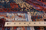 Abstract Modern Mamluk Handmade Wool Rug - 9' 1" X 13' 2" - Golden Nile