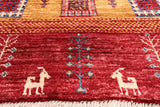 Tribal Persian Gabbeh Hand Knotted Wool Rug - 5' 0" X 6' 7" - Golden Nile