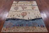 Tribal Persian Gabbeh Hand Knotted Wool Rug - 4' 9" X 6' 10" - Golden Nile