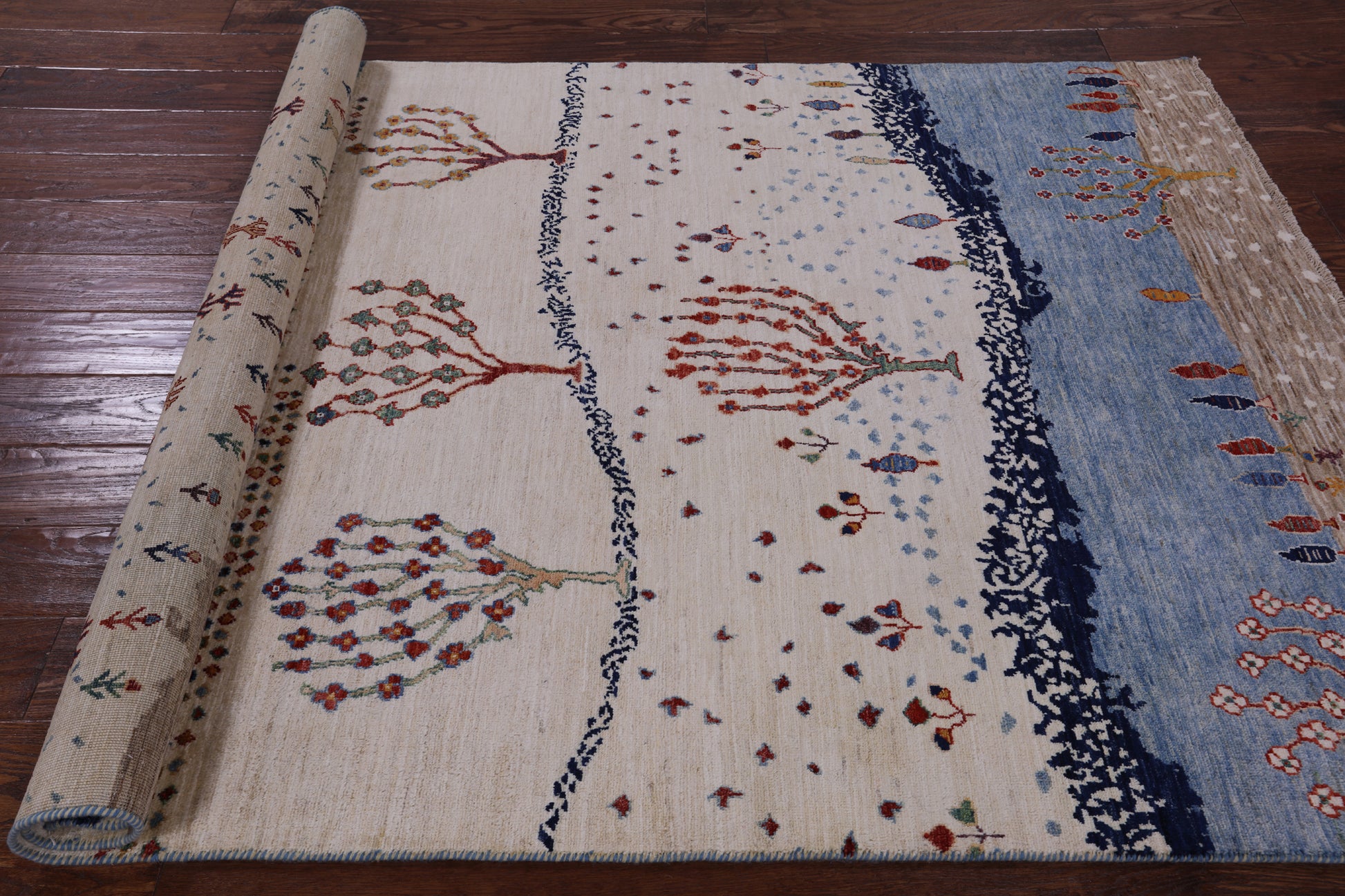 Tribal Persian Gabbeh Hand Knotted Wool Rug - 4' 9" X 6' 10" - Golden Nile