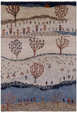 Tribal Persian Gabbeh Hand Knotted Wool Rug - 4' 9" X 6' 10" - Golden Nile