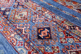 Blue Khorjin Persian Gabbeh Handmade Wool Rug - 3' 3" X 5' 1" - Golden Nile