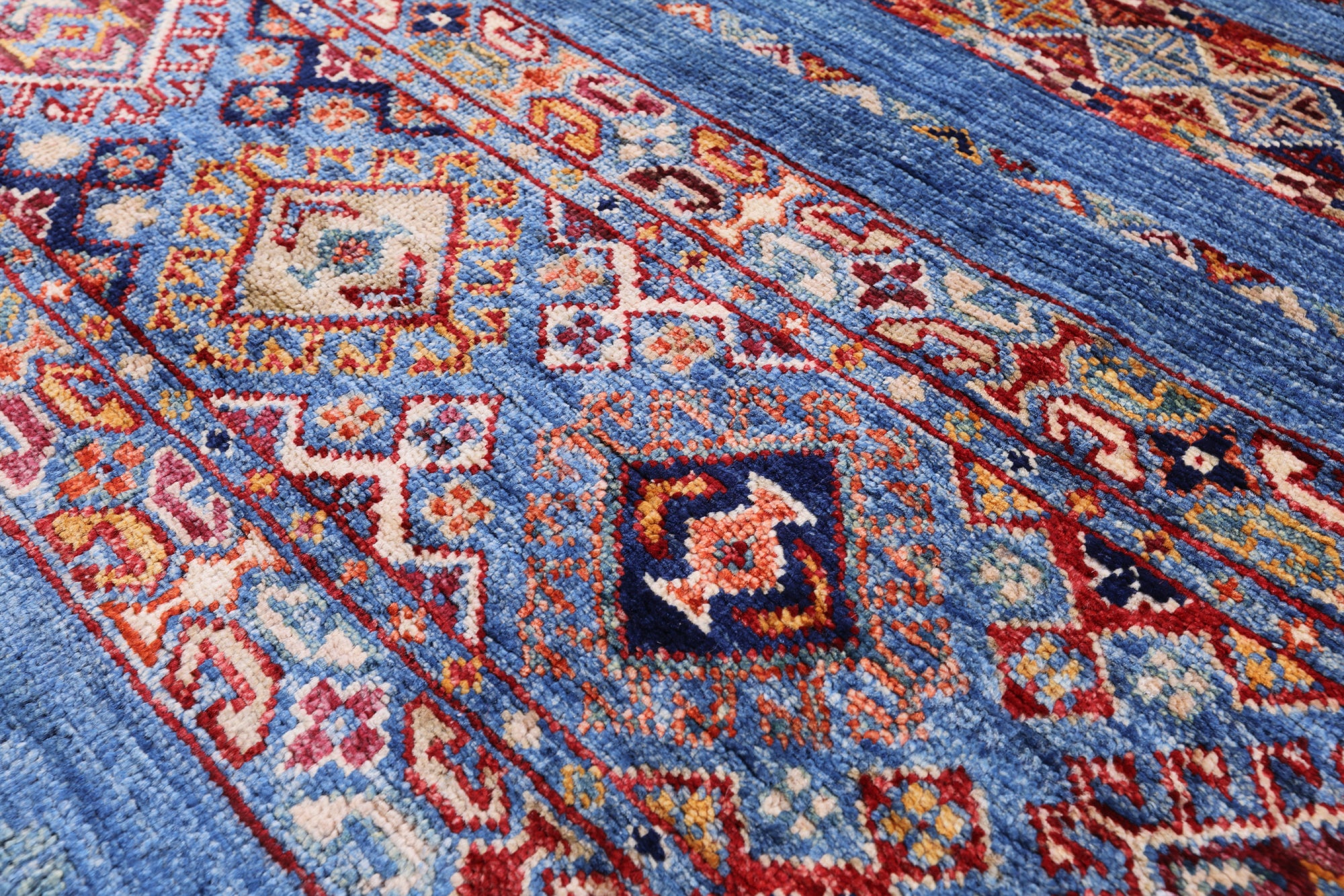 Blue Khorjin Persian Gabbeh Handmade Wool Rug - 3' 3" X 5' 1" - Golden Nile
