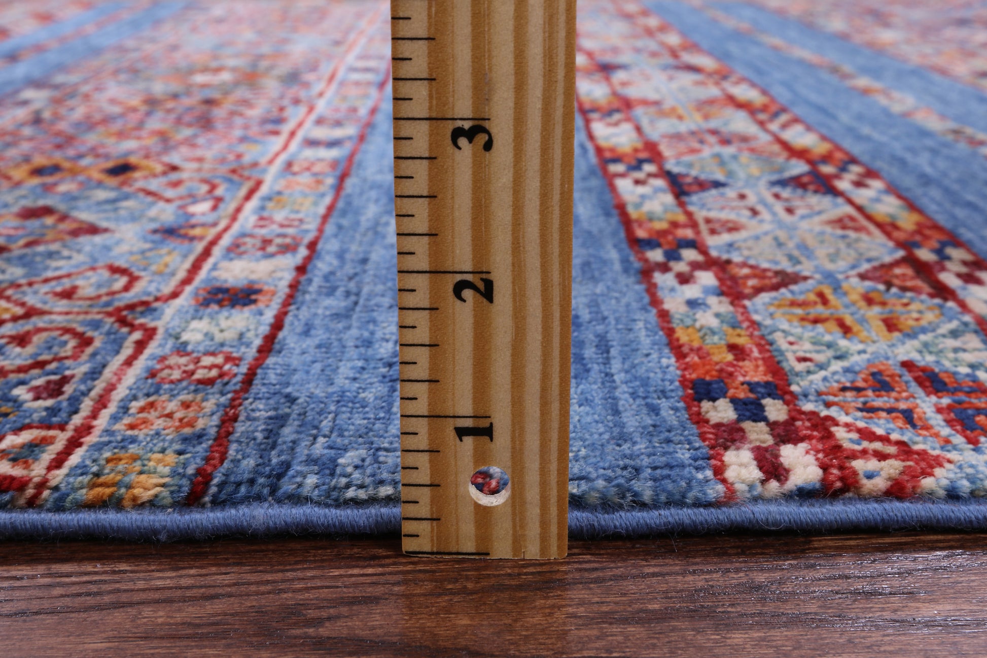 Blue Khorjin Persian Gabbeh Handmade Wool Rug - 3' 3" X 5' 1" - Golden Nile