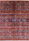 Khorjin Persian Gabbeh Hand Knotted Wool Rug - 4' 10" X 6' 6" - Golden Nile