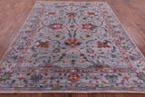 Grey Peshawar Hand Knotted Wool Rug - 8' 0" X 10' 0" - Golden Nile