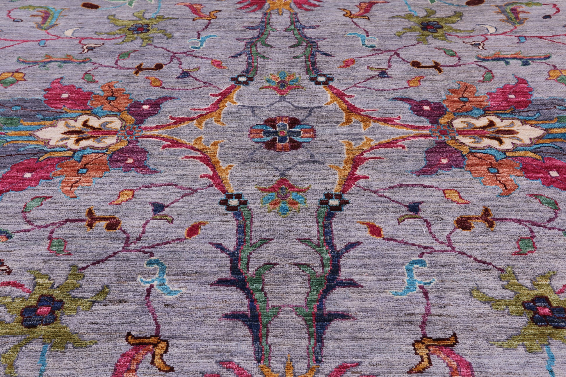 Grey Peshawar Hand Knotted Wool Rug - 8' 0" X 10' 0" - Golden Nile