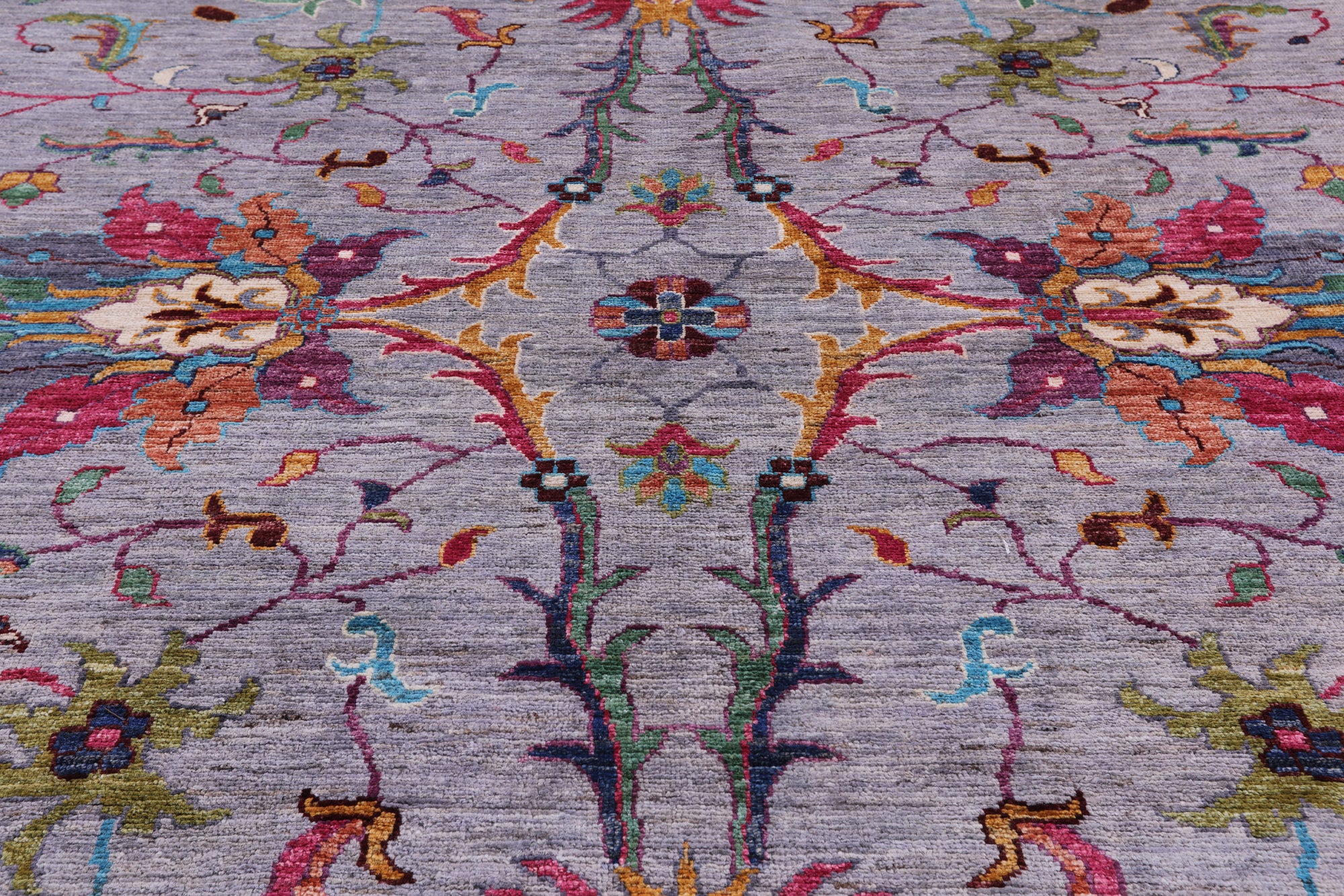 Grey Peshawar Hand Knotted Wool Rug - 8' 0" X 10' 0" - Golden Nile