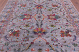 Grey Peshawar Hand Knotted Wool Rug - 8' 0" X 10' 0" - Golden Nile
