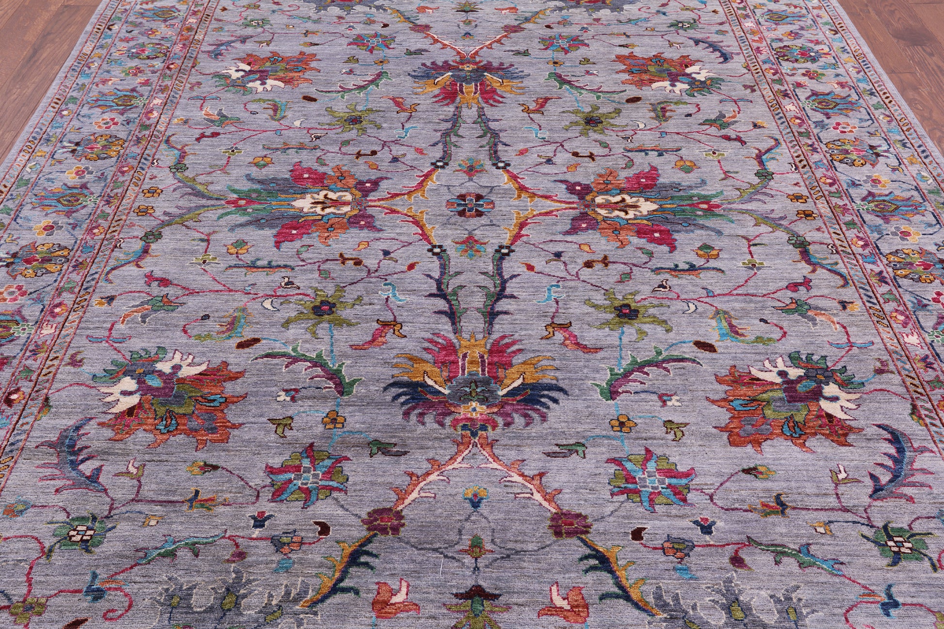 Grey Peshawar Hand Knotted Wool Rug - 8' 0" X 10' 0" - Golden Nile
