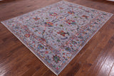 Grey Peshawar Hand Knotted Wool Rug - 8' 0" X 10' 0" - Golden Nile