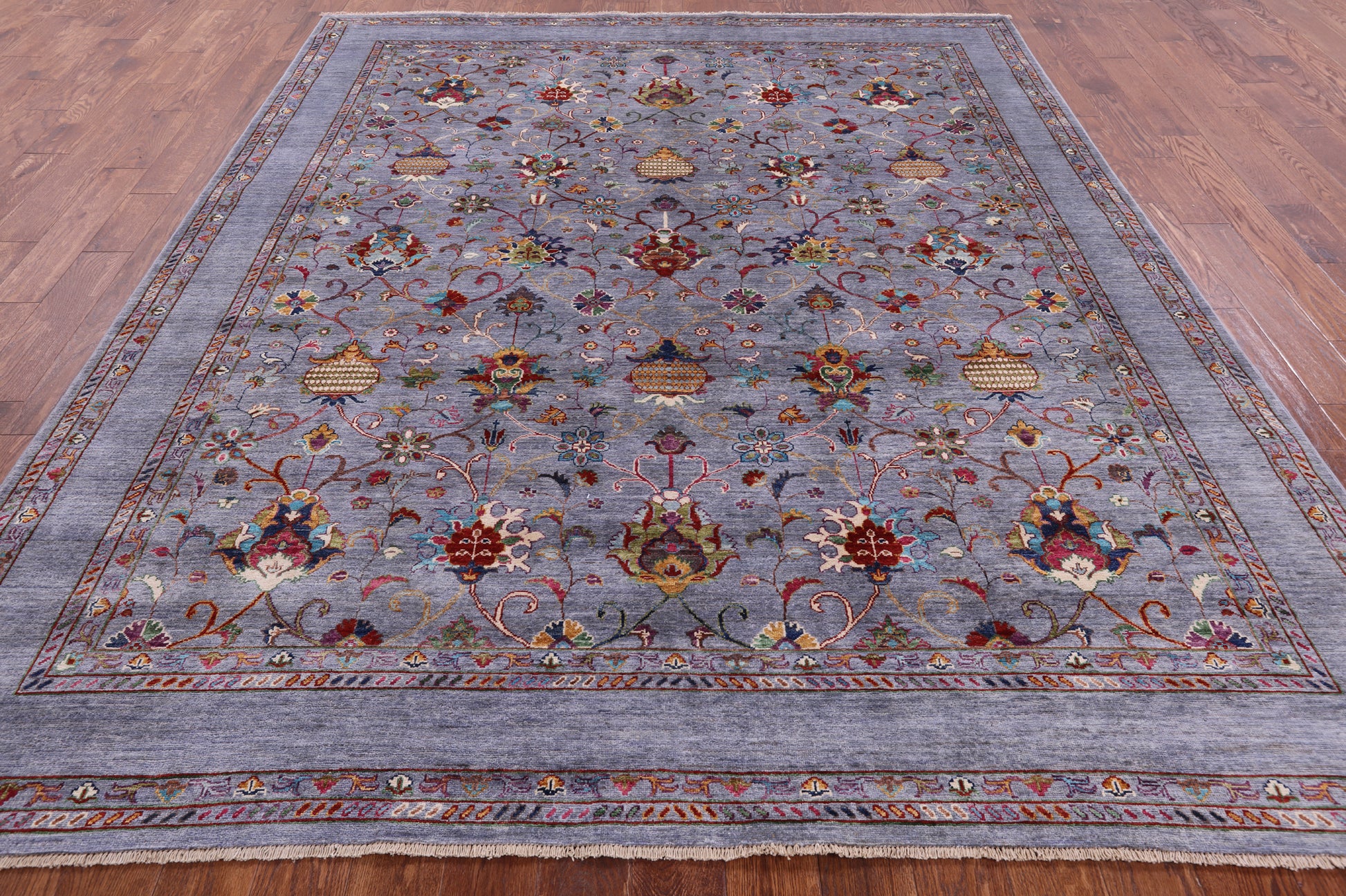 Grey Peshawar Handmade Wool Rug - 8' 3" X 10' 0" - Golden Nile