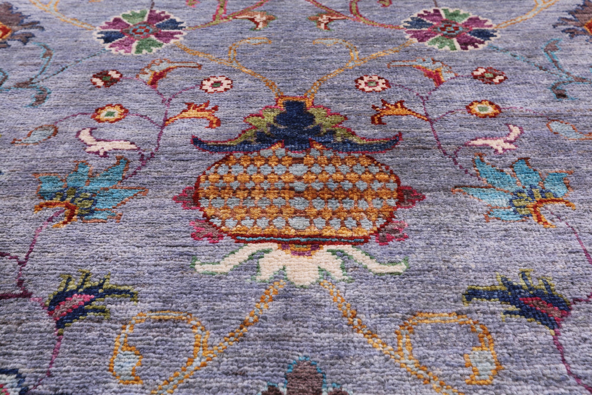 Grey Peshawar Handmade Wool Rug - 8' 3" X 10' 0" - Golden Nile