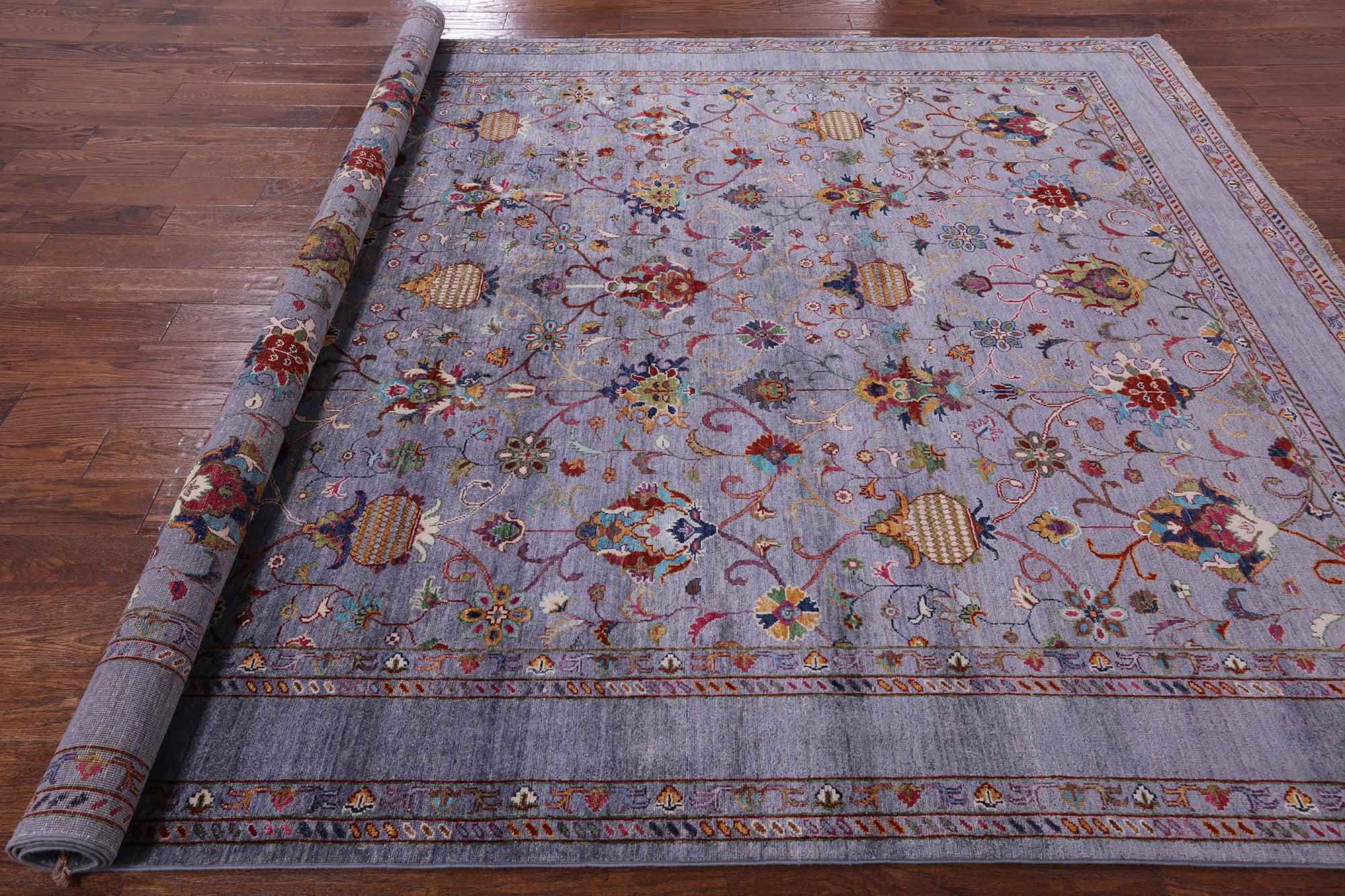 Grey Peshawar Handmade Wool Rug - 8' 3" X 10' 0" - Golden Nile
