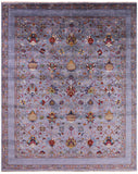 Grey Peshawar Handmade Wool Rug - 8' 3" X 10' 0" - Golden Nile