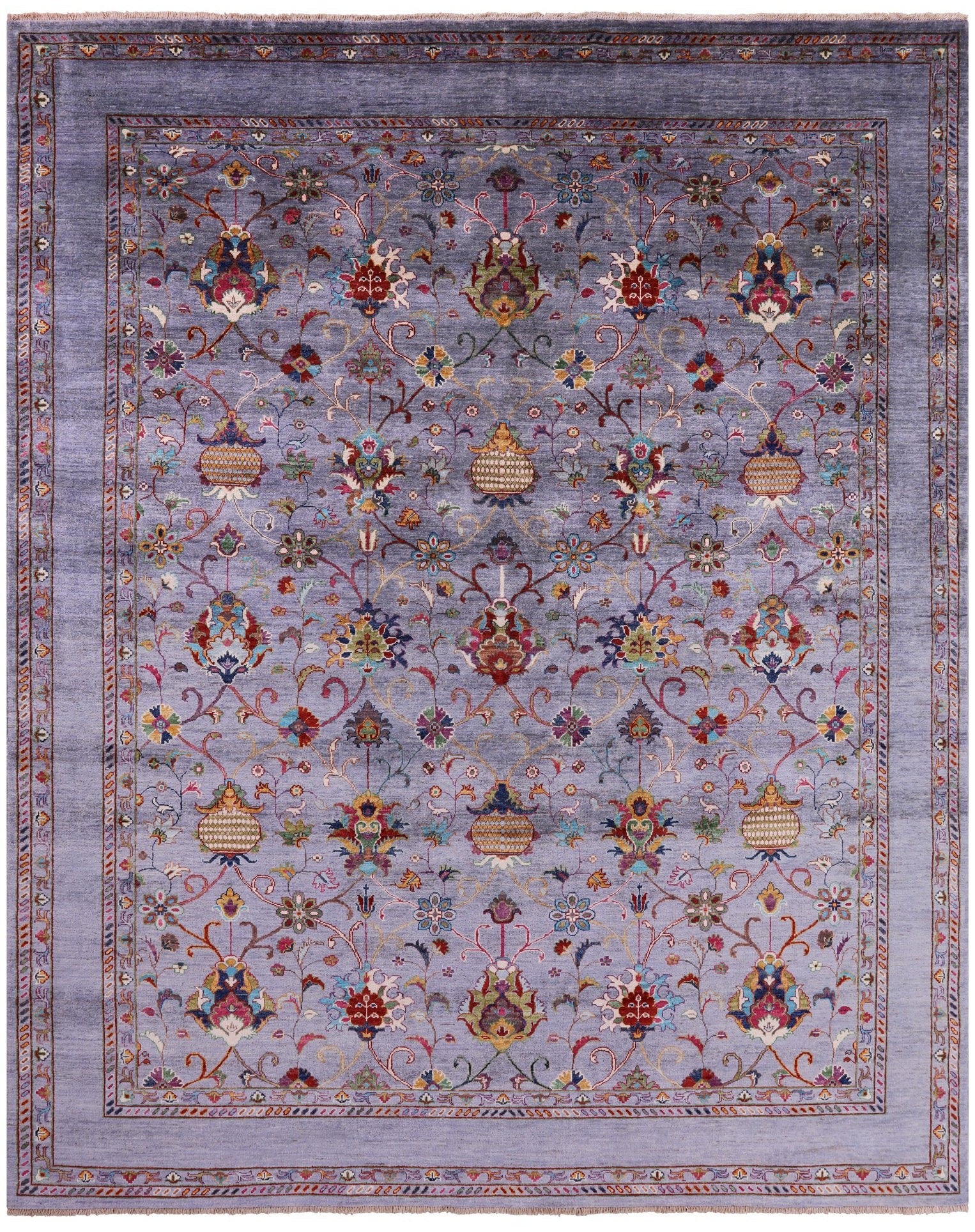 Grey Peshawar Handmade Wool Rug - 8' 3" X 10' 0" - Golden Nile