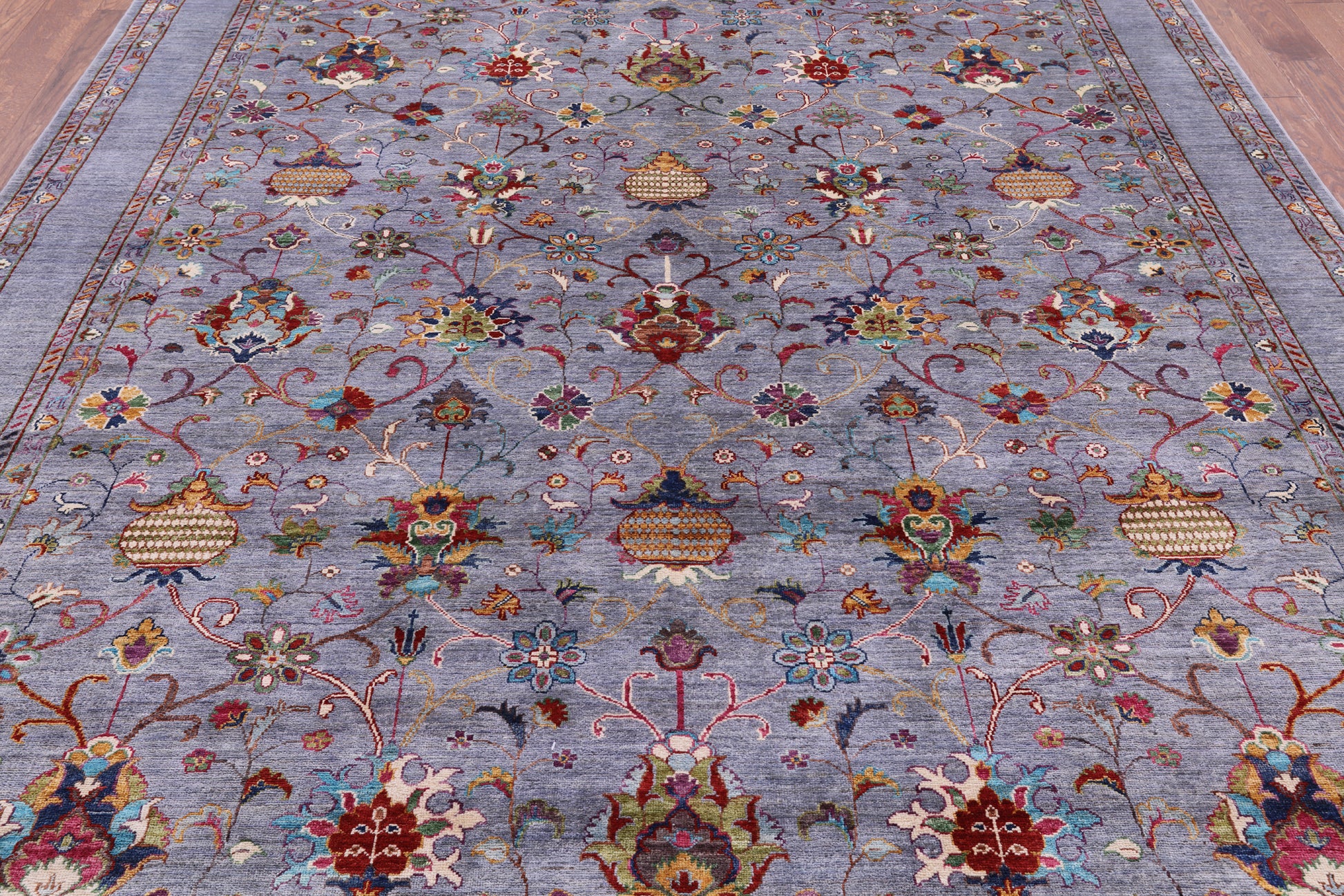 Grey Peshawar Handmade Wool Rug - 8' 3" X 10' 0" - Golden Nile