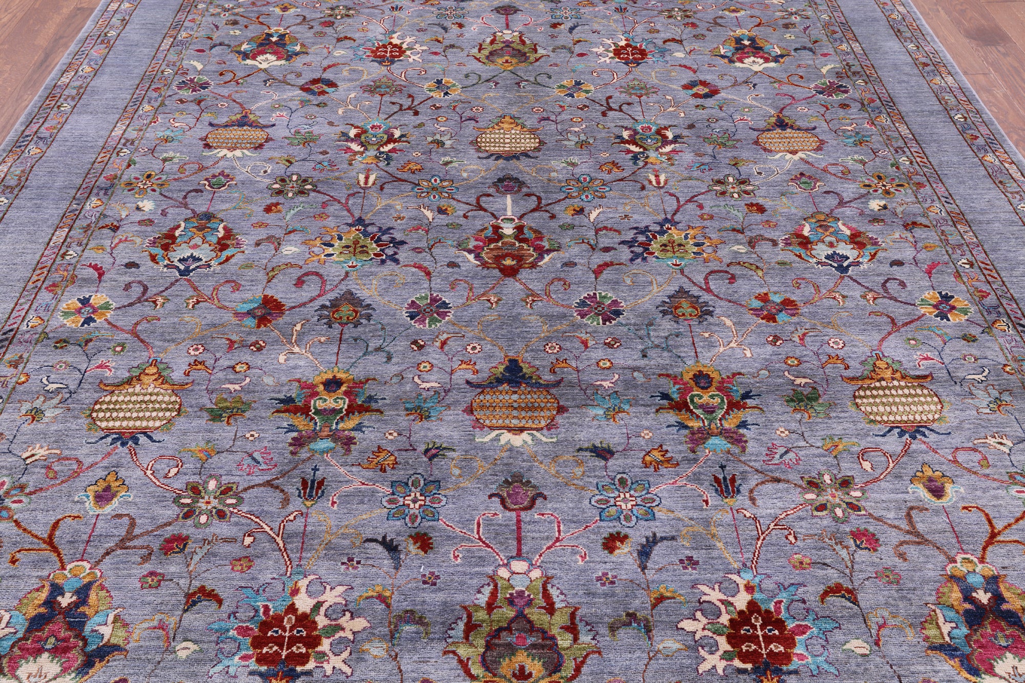 Grey Peshawar Handmade Wool Rug - 8' 3" X 10' 0" - Golden Nile
