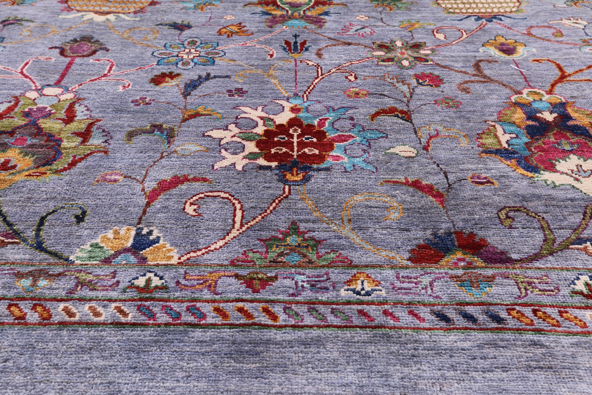 Grey Peshawar Handmade Wool Rug - 8' 3" X 10' 0" - Golden Nile