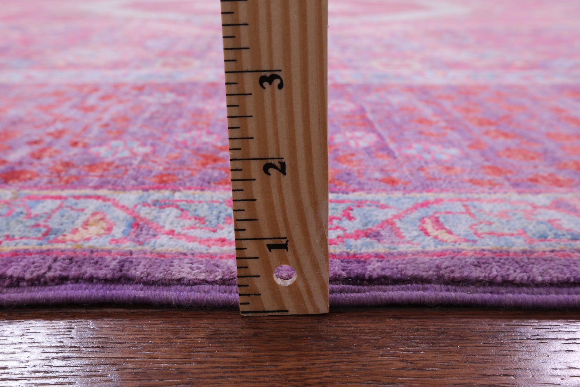 Purple Geometric Persian Mamluk Hand Knotted Wool Rug - 9' 9" X 13' 5" - Golden Nile