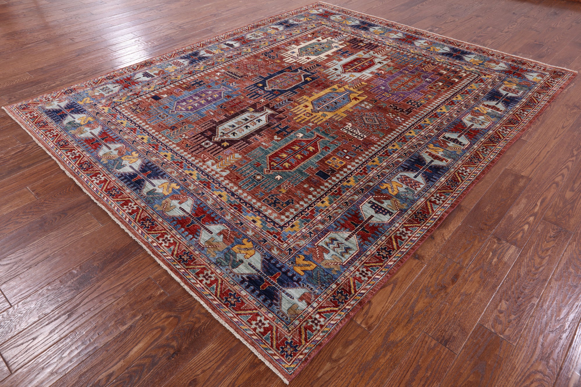 Persian Fine Serapi Hand Knotted Wool Rug - 7' 11" X 9' 9" - Golden Nile