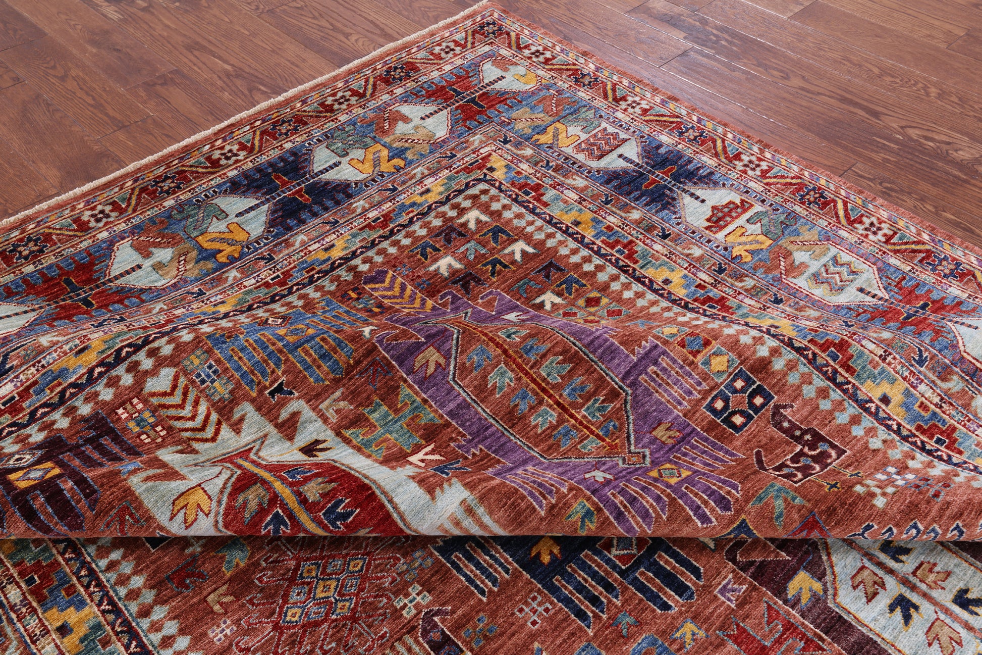 Persian Fine Serapi Hand Knotted Wool Rug - 7' 11" X 9' 9" - Golden Nile