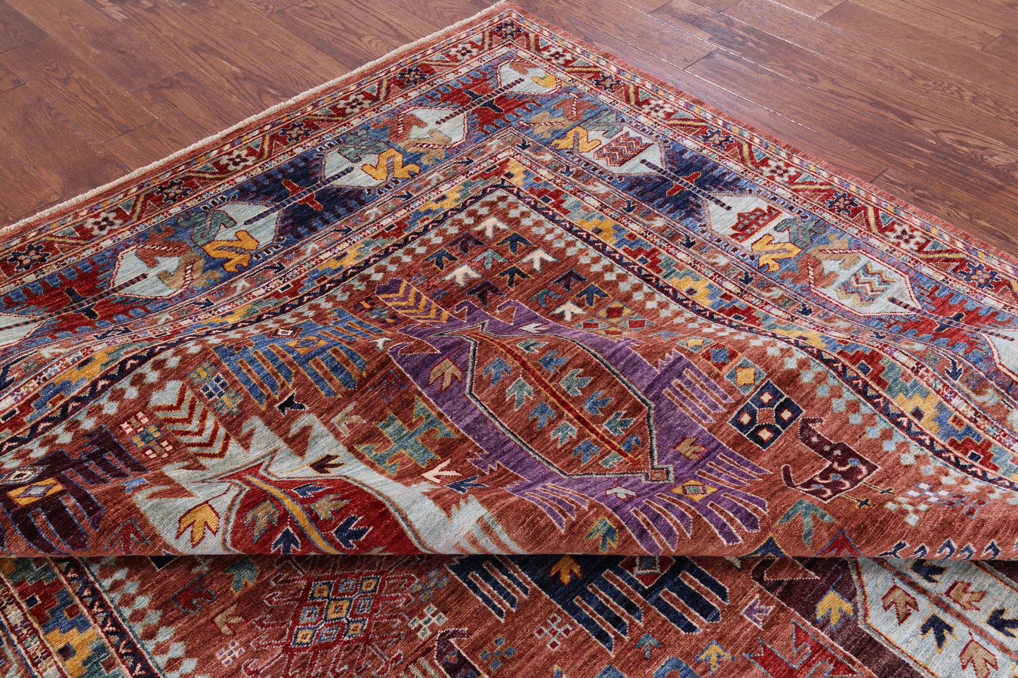Persian Fine Serapi Hand Knotted Wool Rug - 7' 11" X 9' 9" - Golden Nile