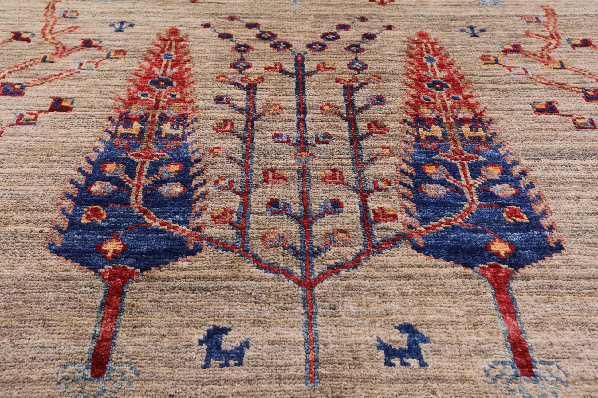 Tribal Persian Gabbeh Hand Knotted Wool Rug - 3' 5" X 4' 10" - Golden Nile