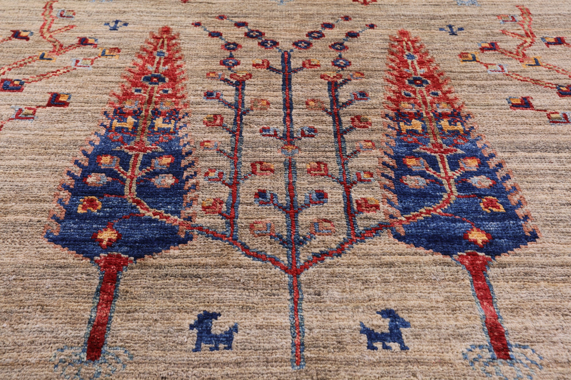 Tribal Persian Gabbeh Hand Knotted Wool Rug - 3' 5" X 4' 10" - Golden Nile