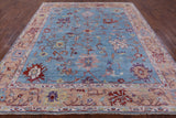 Blue Turkish Oushak Handmade Wool Rug - 8' 3" X 9' 6" - Golden Nile
