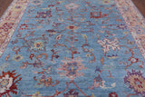 Blue Turkish Oushak Handmade Wool Rug - 8' 3" X 9' 6" - Golden Nile