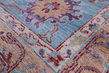 Blue Turkish Oushak Handmade Wool Rug - 8' 3" X 9' 6" - Golden Nile