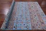 Blue Tribal Persian Gabbeh Hand Knotted Wool Rug - 6' 6" X 9' 9" - Golden Nile