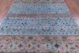Blue Tribal Persian Gabbeh Hand Knotted Wool Rug - 6' 6" X 9' 9" - Golden Nile