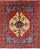 Rust Persian Fine Serapi Handmade Wool Rug - 7' 8" X 9' 6" - Golden Nile