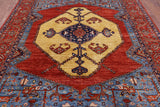Rust Persian Fine Serapi Handmade Wool Rug - 7' 8" X 9' 6" - Golden Nile