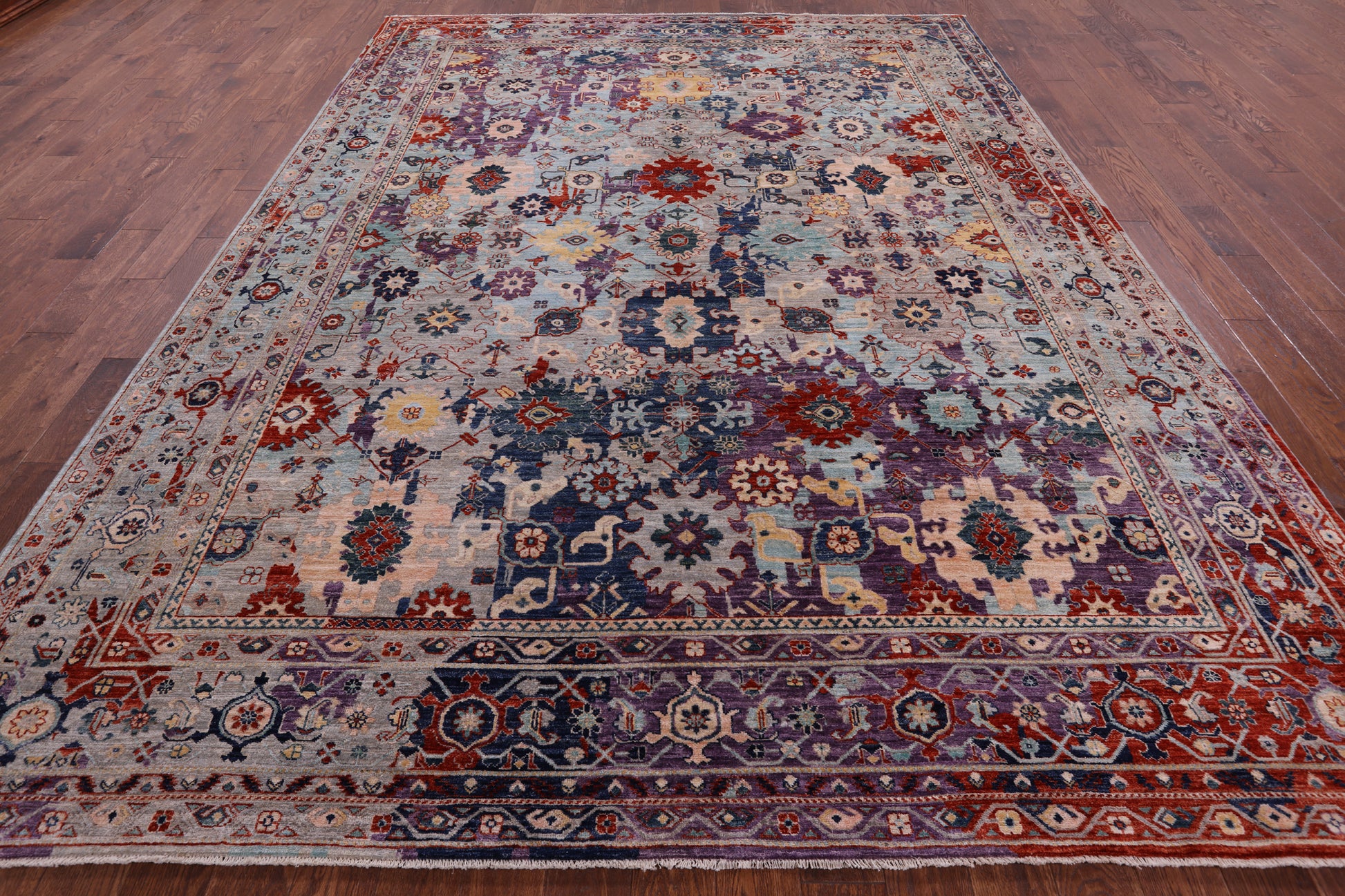 Persian Fine Serapi Handmade Wool Rug - 8' 11" X 11' 10" - Golden Nile