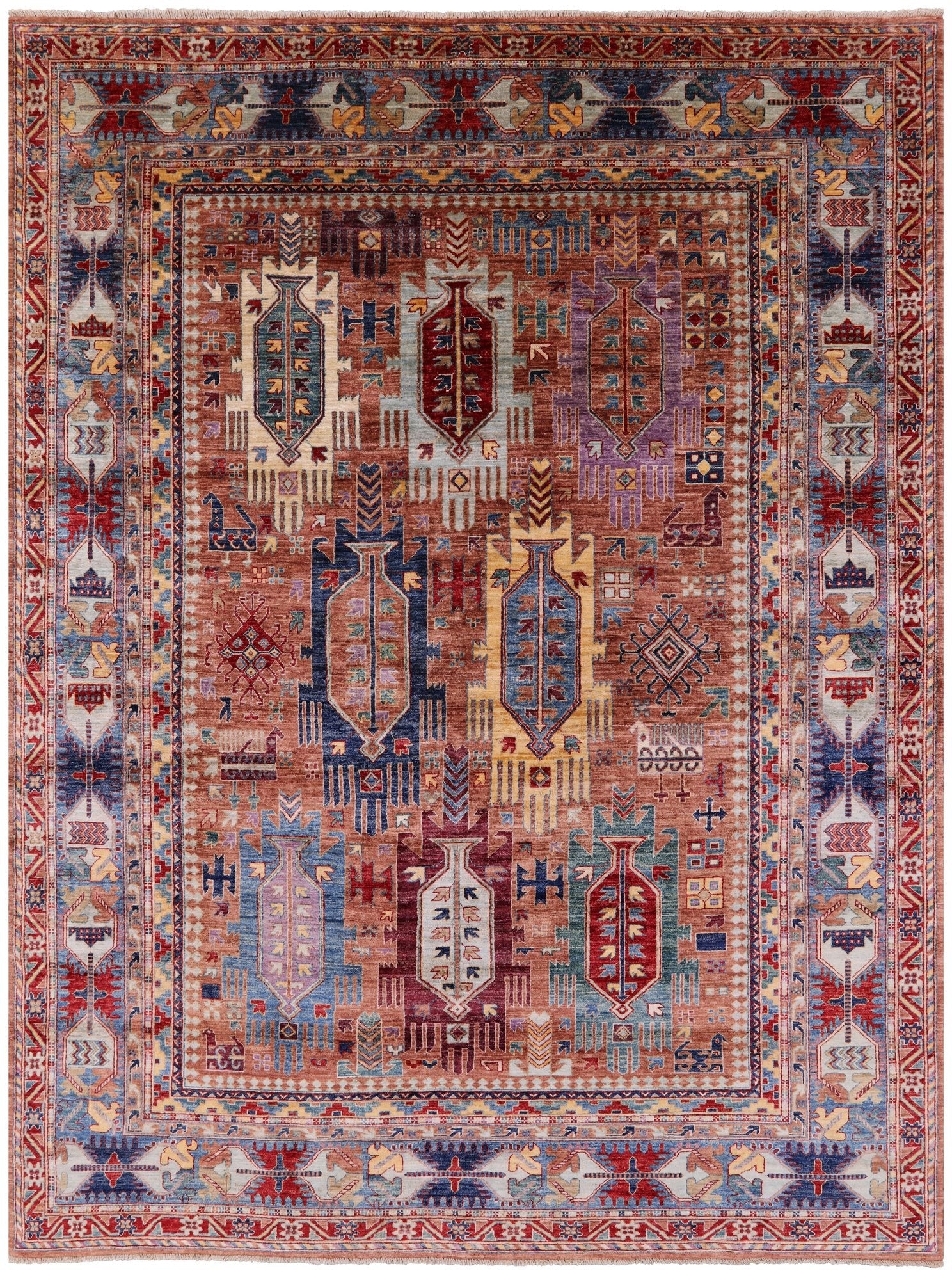 Persian Fine Serapi Hand Knotted Wool Rug - 7' 8" X 10' 0" - Golden Nile