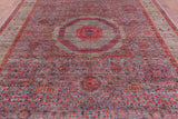 Geometric Persian Mamluk Handmade Wool Rug - 8' 11" X 11' 10" - Golden Nile